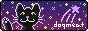 button with a cat in front of a night sky background. it says doqmeat